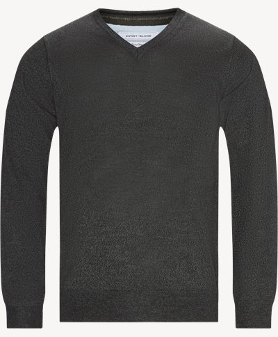 Salina Merino V-neck Knit Sweater Regular fit | Salina Merino V-neck Knit Sweater | Grey